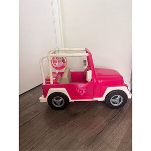 Our Generation Large  Pink Jeep Vehicle 24" long Fits 18" American Girl Dolls